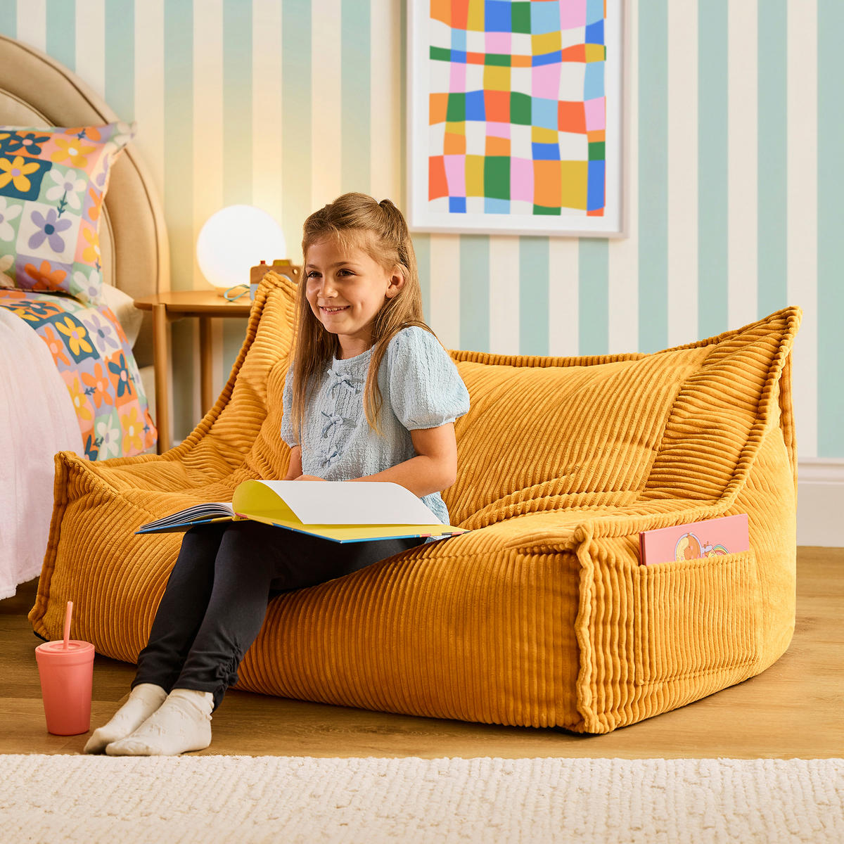 KINDERSITZSACK Sofa Francesco - Gelb, Textil (107/60/67cm) - icon