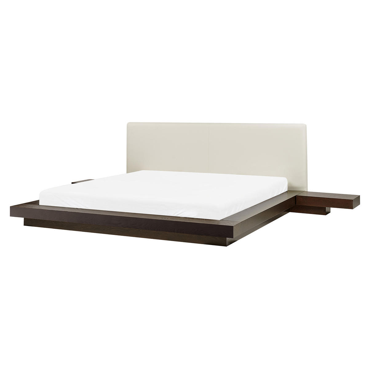 BETT mit Lattenrost 160x200 cm Dunkler Holzfarbton Zen - Dunkelbraun, Holzwerkstoff (160/200cm) - Beliani
