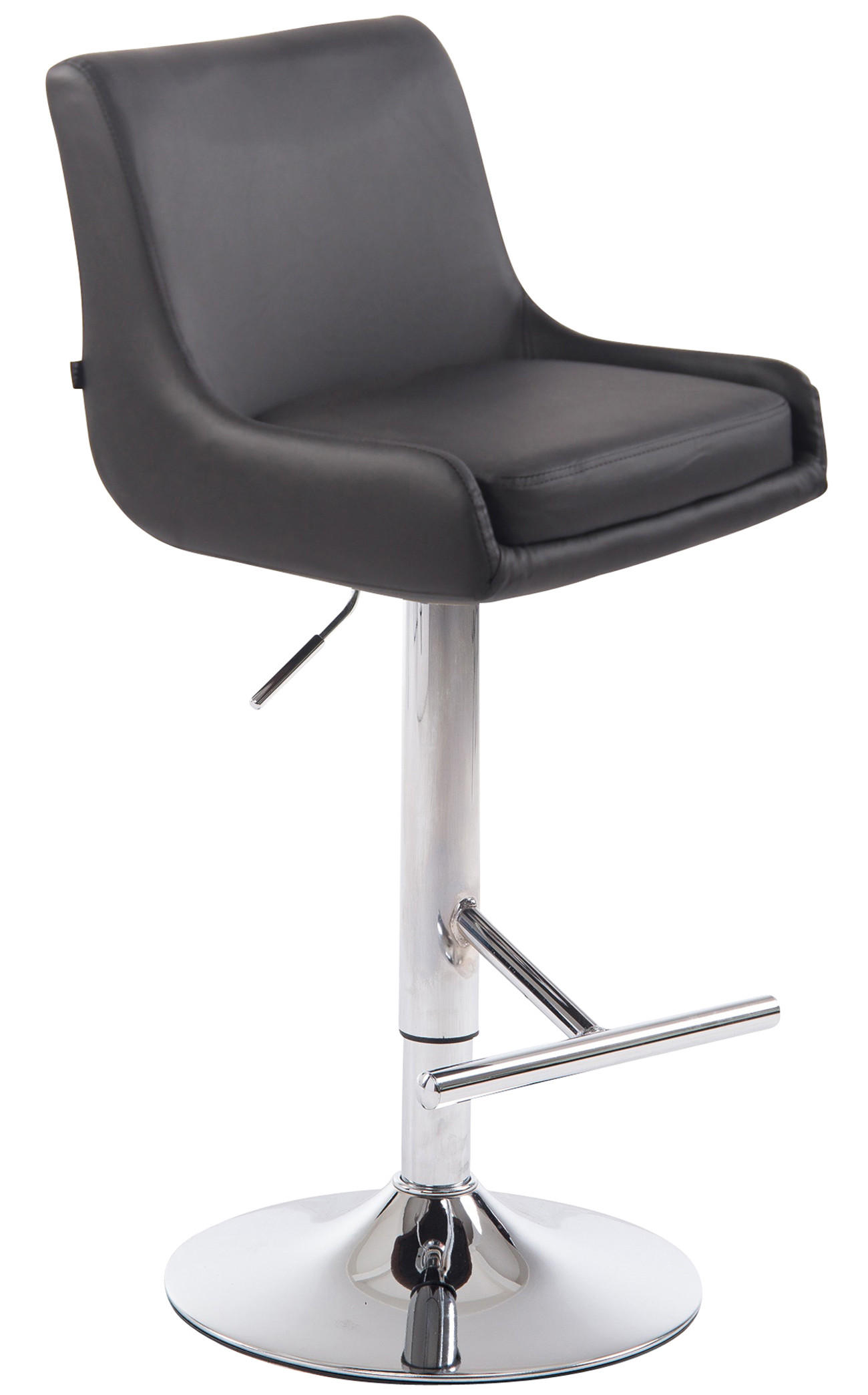 BARHOCKER Lederlook grau - Chromfarben/Grau, Textil/Metall (43/90/50cm) - CLP