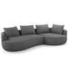 BIGSOFA - Schwarz/Grau, Kunststoff/Textil (322/82/154cm) - home24