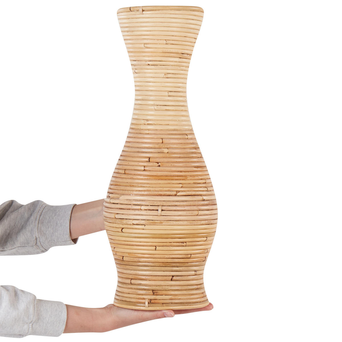 DEKOVASE Rattan natürlich Trinisa - Naturfarben, Naturmaterialien (50cm) - Beliani