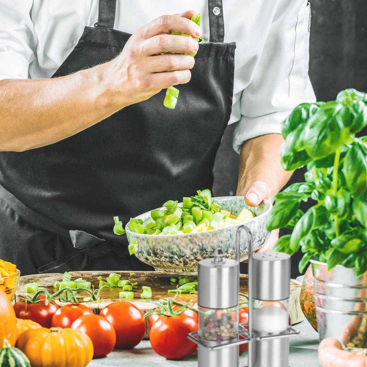 GEWÜRZSTREUER - Silberfarben, Keramik/Kunststoff (10/15/5cm) - Relaxdays