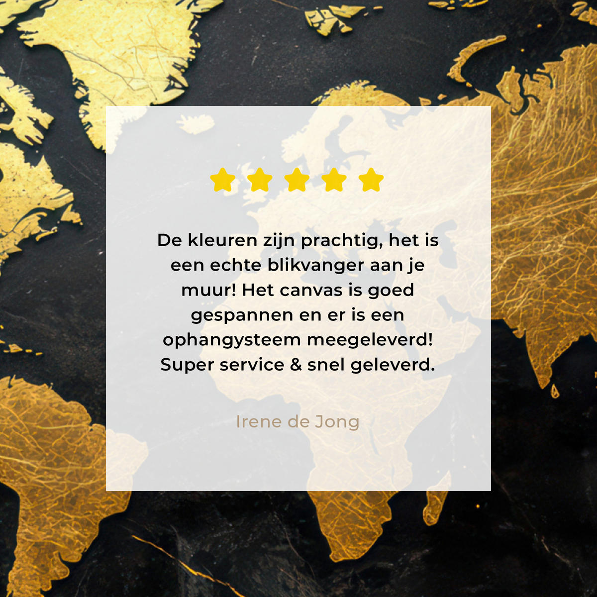 LEINWANDBILD Weltkarte - Gold - Marmor Wandbild Wohnzimmer 50x50 cm - Goldfarben, Textil (50/50cm) - MuchoWow