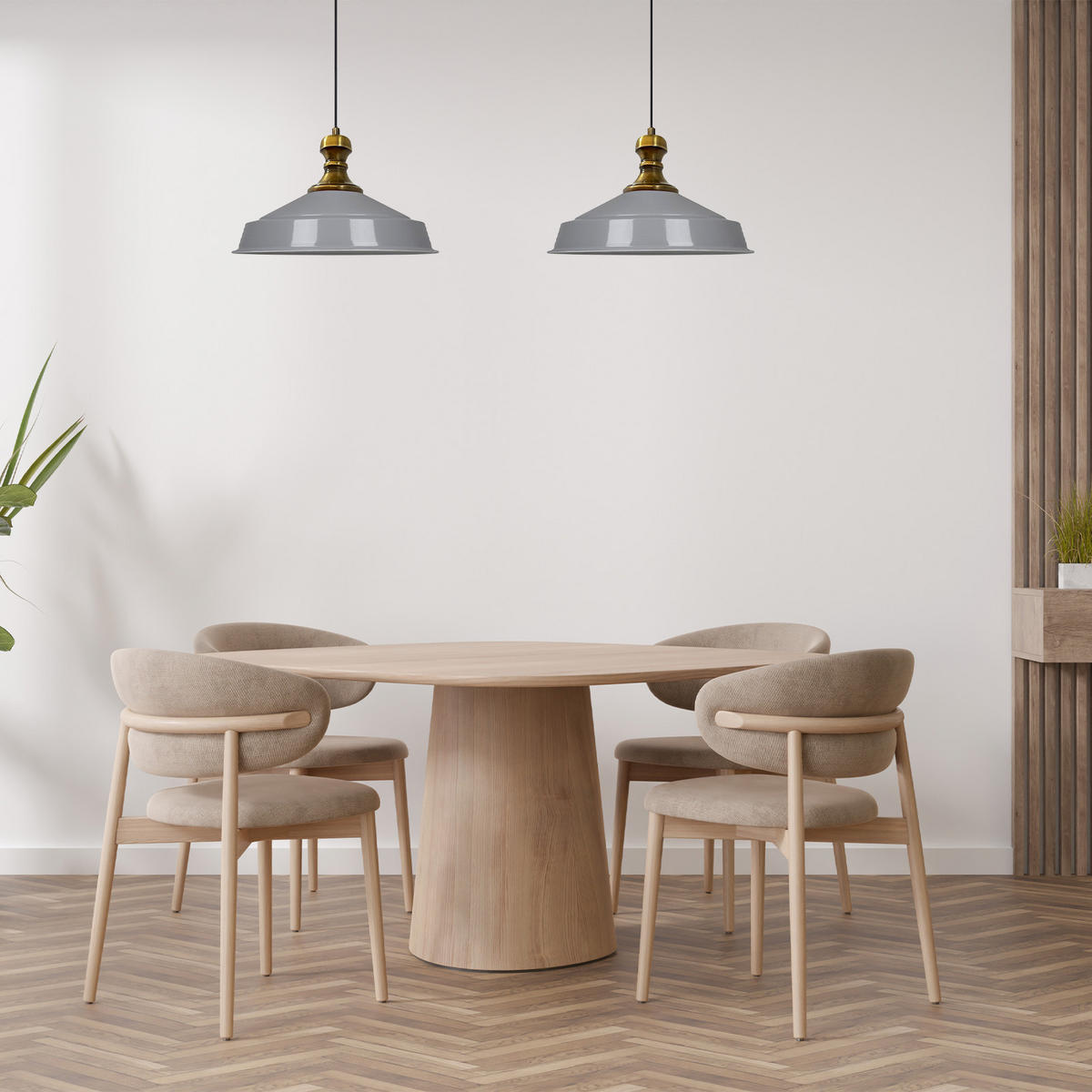 PENDELLEUCHTE Asletl 2 Flammig 40/36 cm - Weiß Hochglanz/Grau, Metall (40/36cm) - Bamyum
