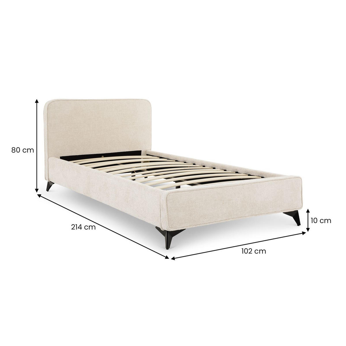 POLSTERBETT VIRETTA 90X200 CM - Weiß, Textil (90/200cm) - IDIMEX