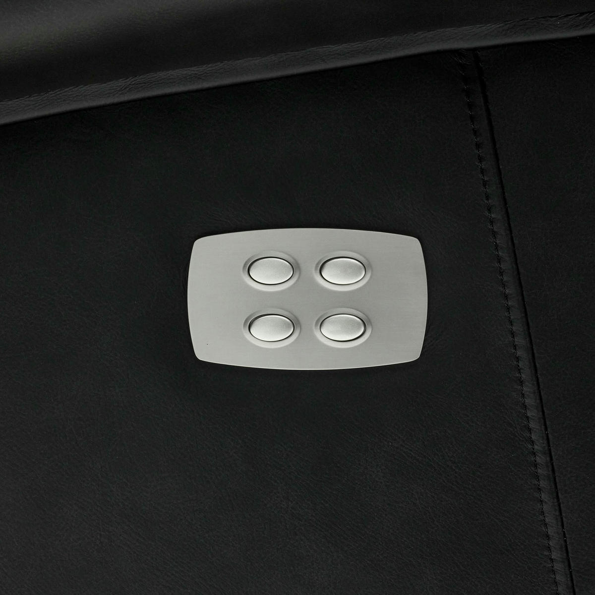 RELAXSESSEL Echtleder Schwarz - Schwarz, Leder/Metall (76/115/83cm) - Furnhouse