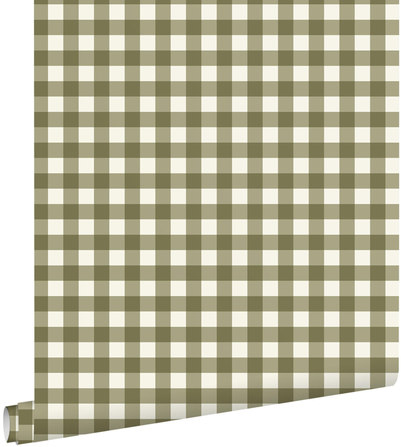 TAPETE Karomuster 0.53 x 10.05 m - Grün, Papier (53/0.1cm) - ESTAhome