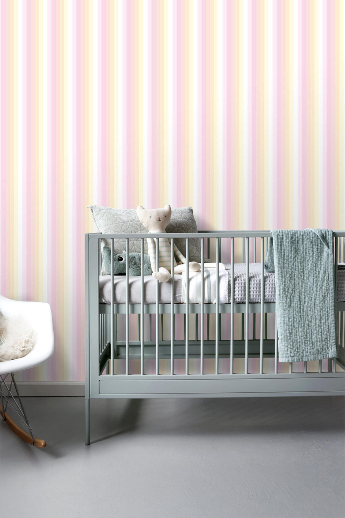TAPETE Regenbogenstreifen 53 cm x 10.05 m - Pink, Papier (53/0.1cm) - ESTAhome