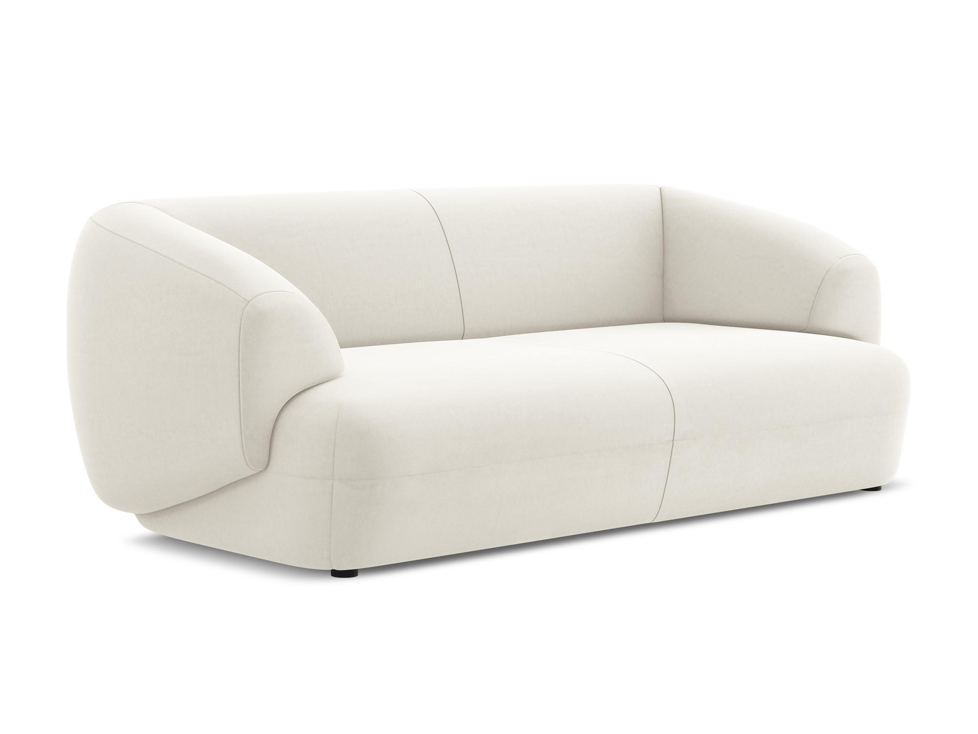 3-SITZER SOFA Samt Stoff Beige - Beige/Creme, Kunststoff/Textil (212/81/98cm) - Makamii