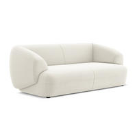 3-SITZER SOFA Samt Stoff Beige - Beige/Creme, Kunststoff/Textil (212/81/98cm) - Makamii
