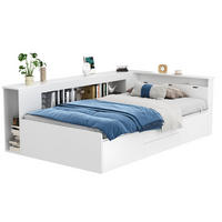 KINDERBETT 90/200 cm Weiß Multifunktionales Kinderbett mit Stauräumen - Weiß, Holzwerkstoff (90/200cm) - OKWISH