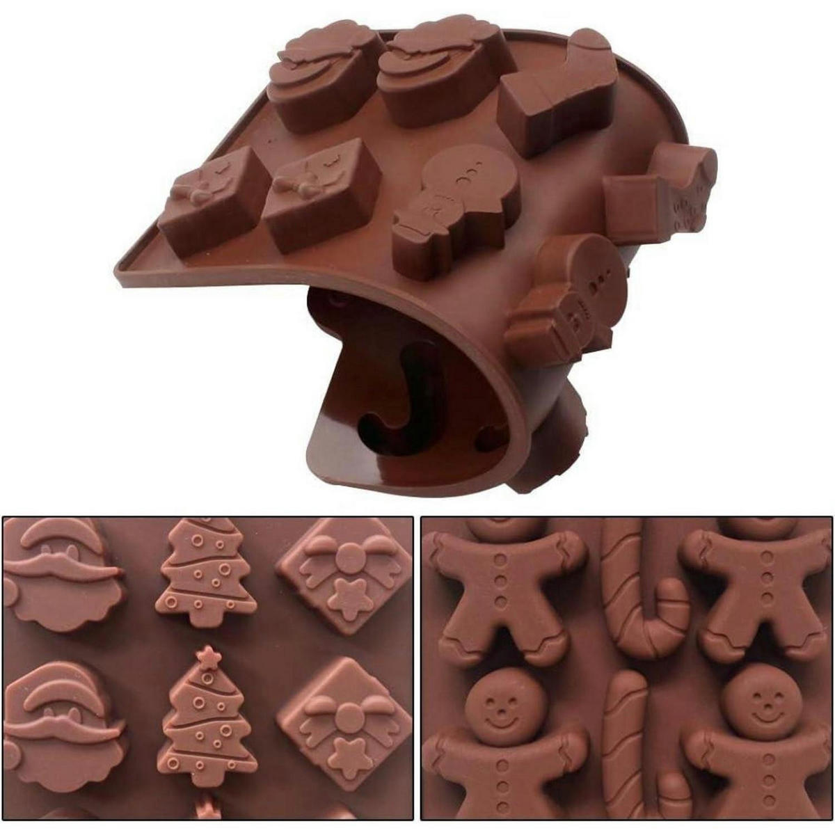 SILIKONFORMEN Weihnachten 4-teiliges Set - Braun, Kunststoff