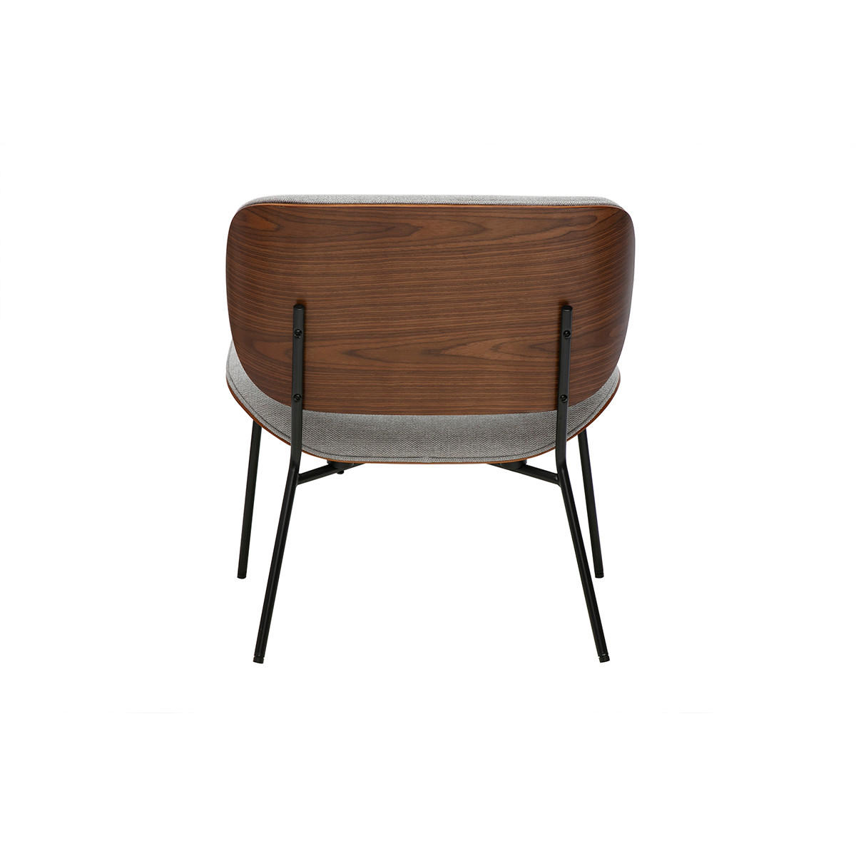 SESSEL Stoff Samt Struktur Grau Metall Schwarz SHELBY - Grau, Textil (67/68/61cm) - Miliboo