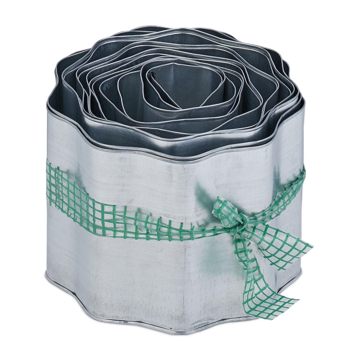 RASENKANTE - Silberfarben, Metall (0.2/16/600cm) - Relaxdays