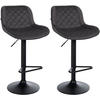 BARHOCKER 2er Set Samt Schwarz - Schwarz, Textil/Metall (50/84/52cm) - CLP