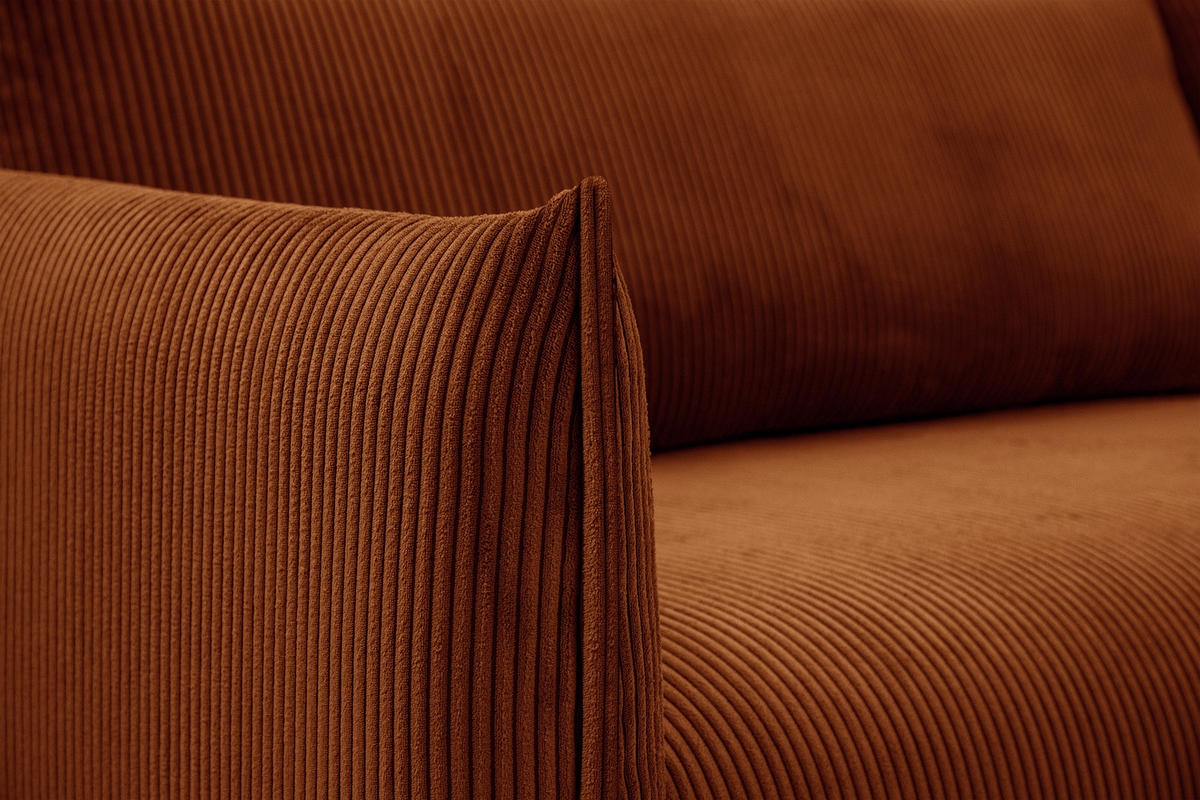 ECKSOFA TAUER 5-Sitzer, orange - Schwarz/Orange, Holzwerkstoff/Kunststoff (292/174cm) - Courtois Laville