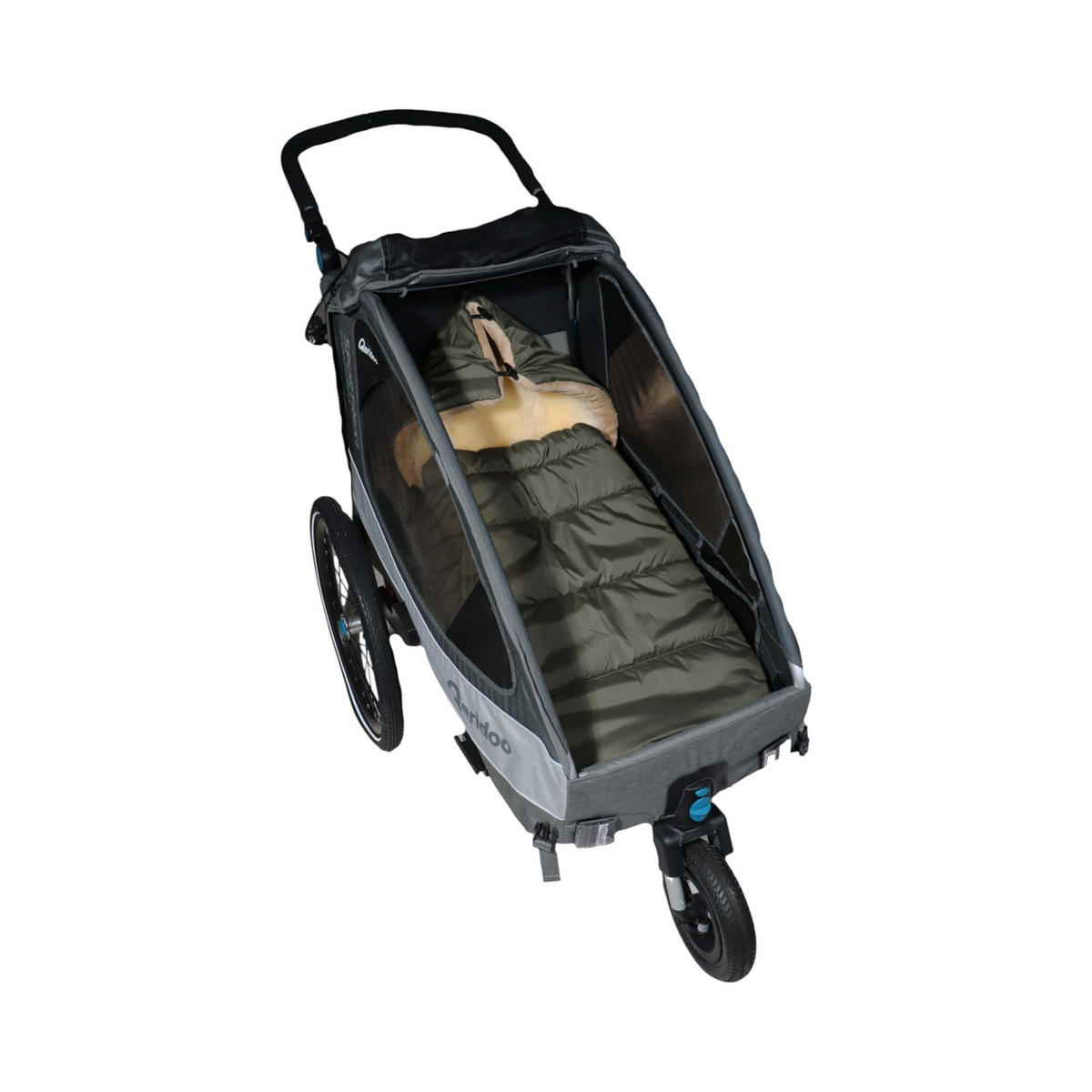 KINDERWAGENFUSSSACK Sheep mit Lammfelleinlage, kaki - Waldgrün, Textil/Fell (45/100cm) - Kaiserbaby