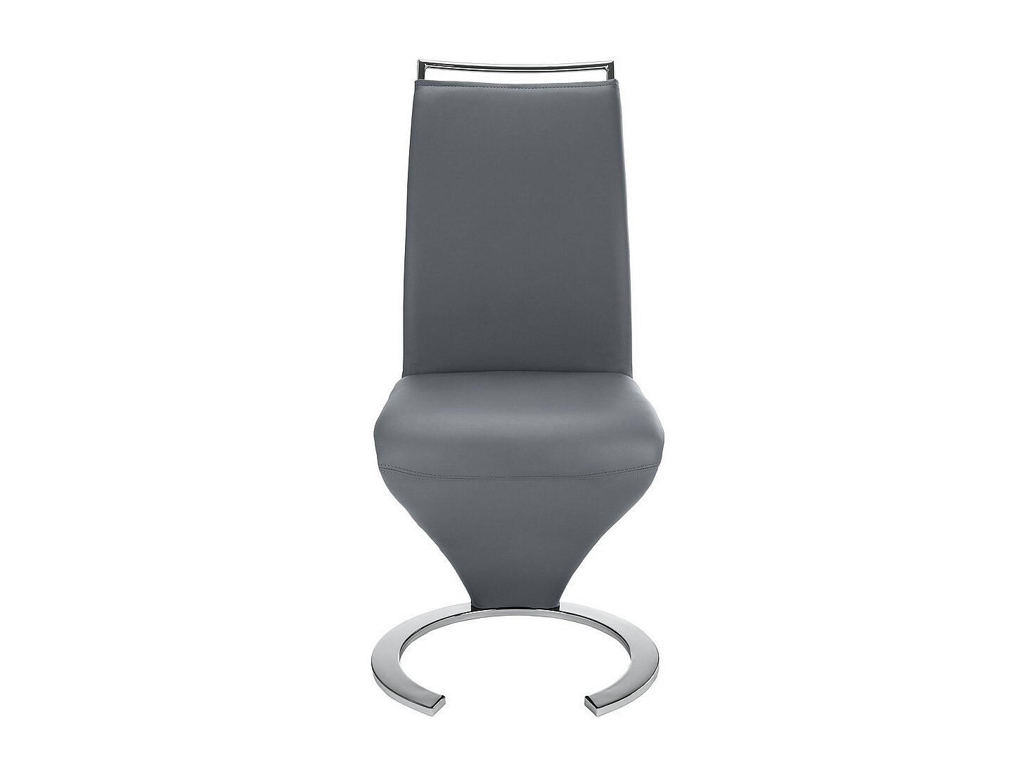 STUHL - 61 cm x 49 cm - Kunstleder - Grau - TWIZY - Grau, Leder (61/100/49cm) - Vente-Unique