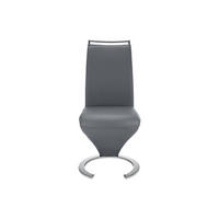 STUHL - 61 cm x 49 cm - Kunstleder - Grau - TWIZY - Grau, Leder (61/100/49cm) - Vente-Unique