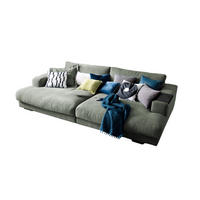 BIG SOFA XL MIT TABLETT SCHWARZ MADELINE Grün Webstoff - Schwarz/Olivgrün, Kunststoff/Textil (290/85/190cm) - KAWOLA