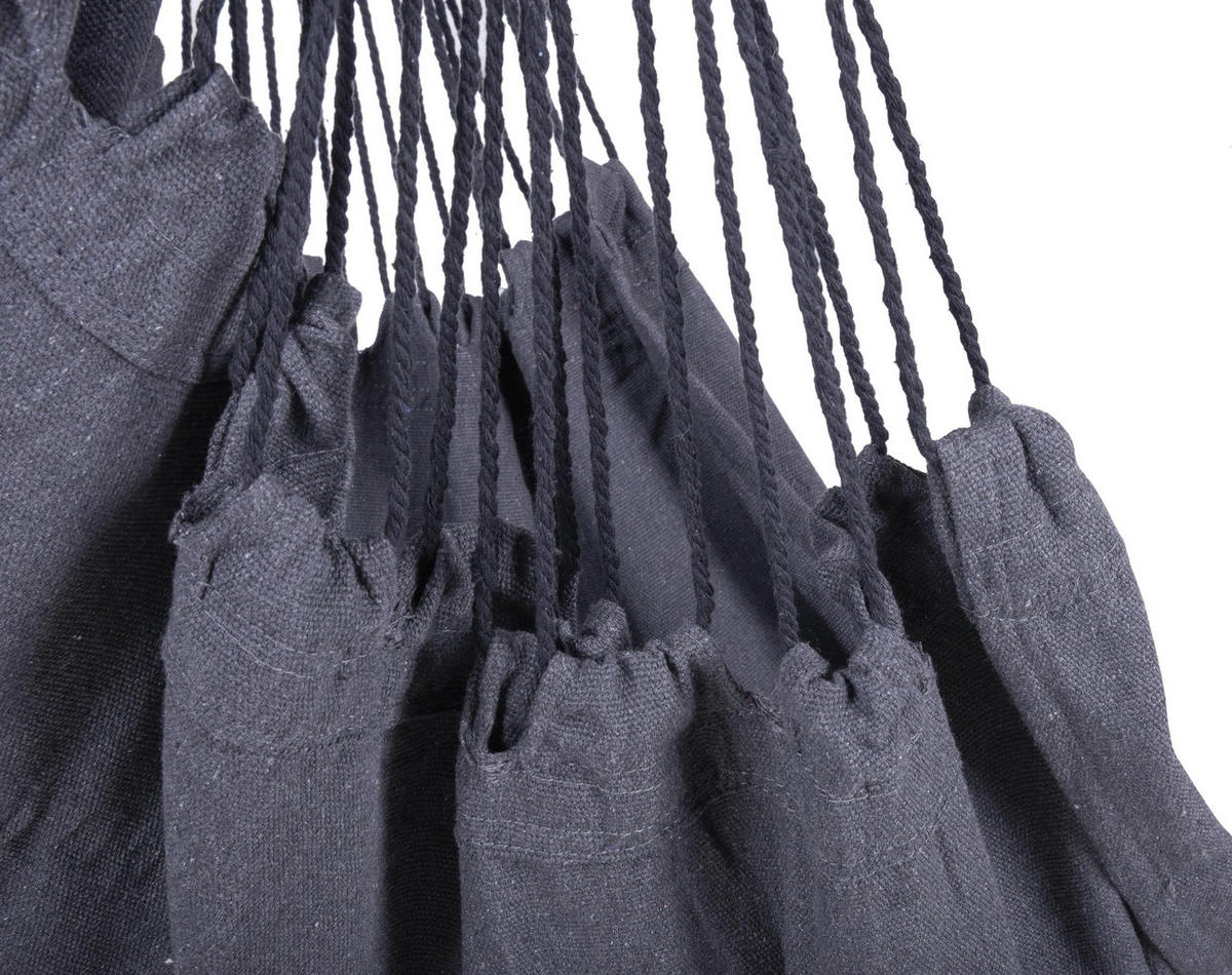 HÄNGESESSEL Mainz mit 2 Kissen Schwarz Hängesitz - Schwarz, Holz (90/120/65cm) - DELUKE