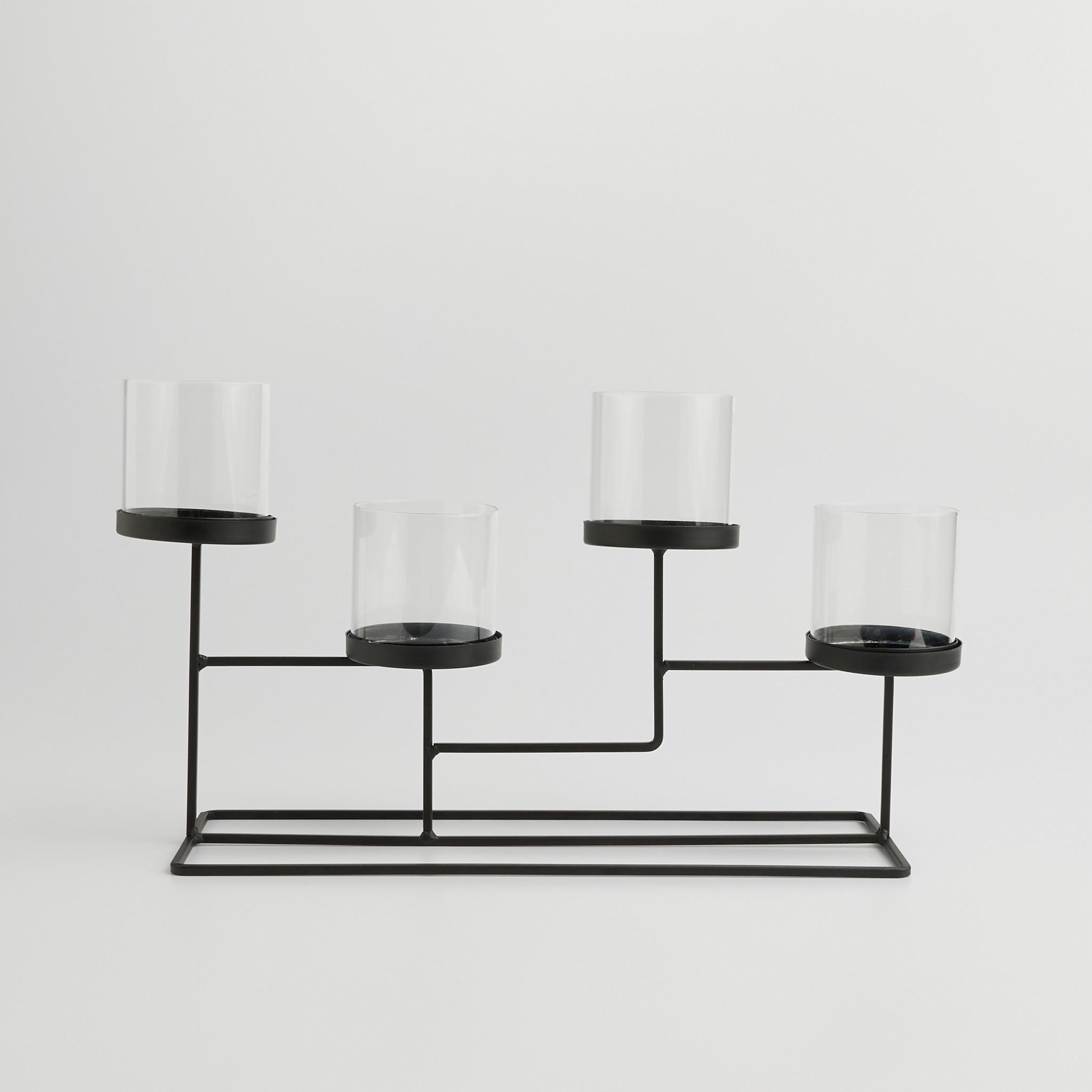 KERZENSTÄNDER Arczi - Schwarz, Metall (45/24/13cm) - home&you