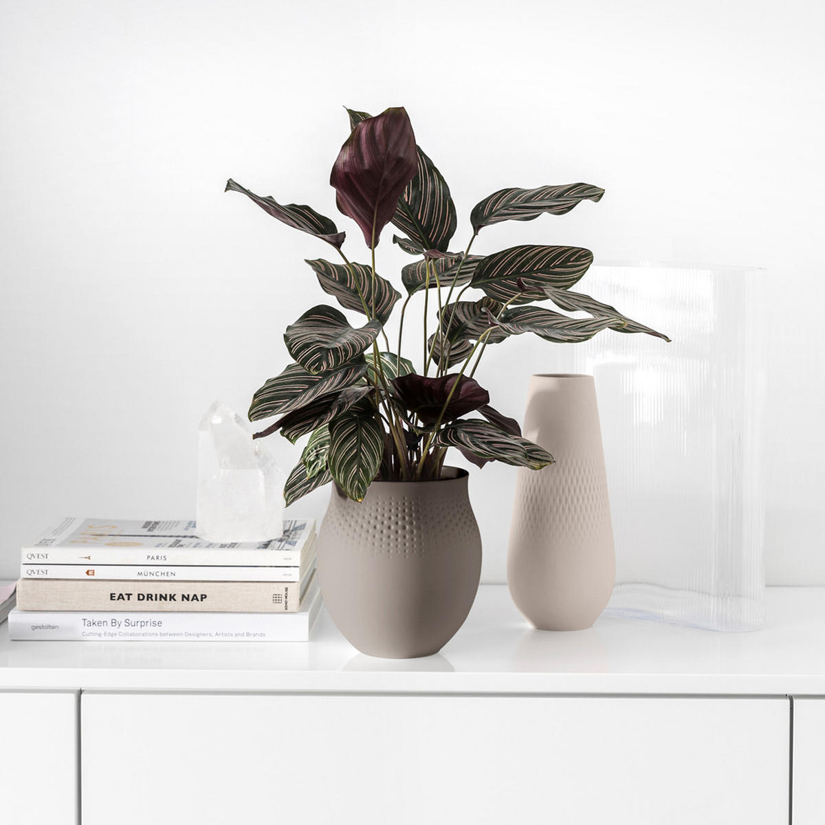 VASE Manufacture Collier Taupe 18 cm - Taupe, Keramik (17.5cm) - Villeroy & Boch