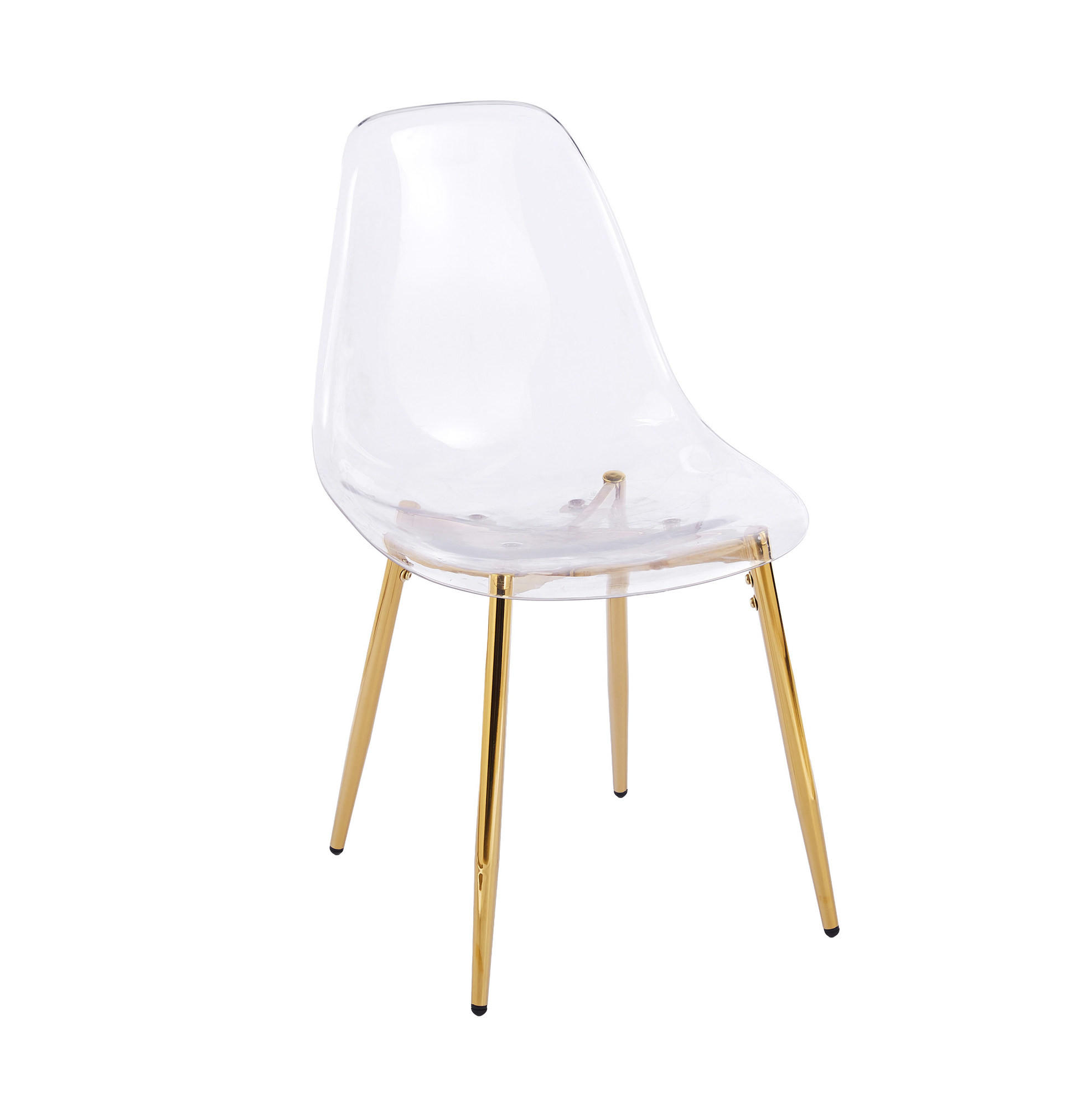 STUHL modern-minimalistisch Transparent ABS Metall Golden - Goldfarben, Metall (47/81/45cm) - Meubliv