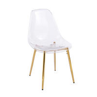 STUHL modern-minimalistisch Transparent ABS Metall Golden - Goldfarben, Metall (47/81/45cm) - Meubliv