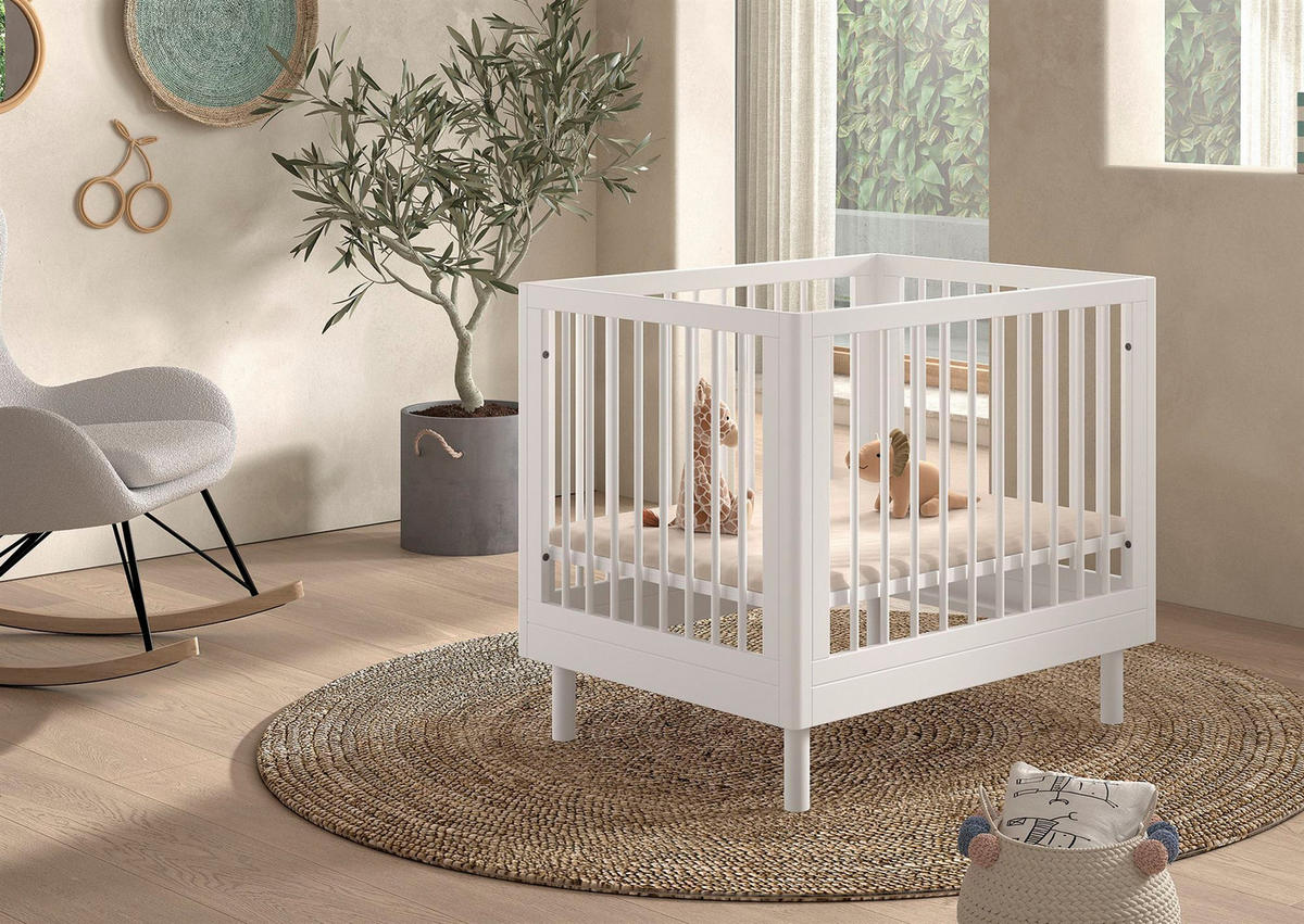 LAUFGITTER 75x95 Keeley Buche Weiß Holz Baby Komfort Stabil Modern - Weiß, Holz (75/95cm) - 58aufmkessel