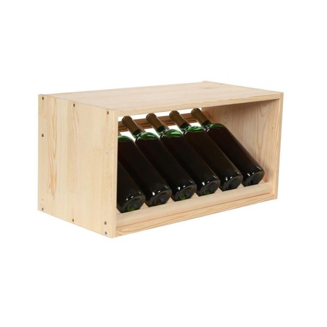 WEINREGAL Vincellar Mod 30x60x30 cm Schräg Modul Für 6 Flaschen Massives Kiefernholz Natur - Naturfarben, Holz (60/30/30cm) - PROREGAL