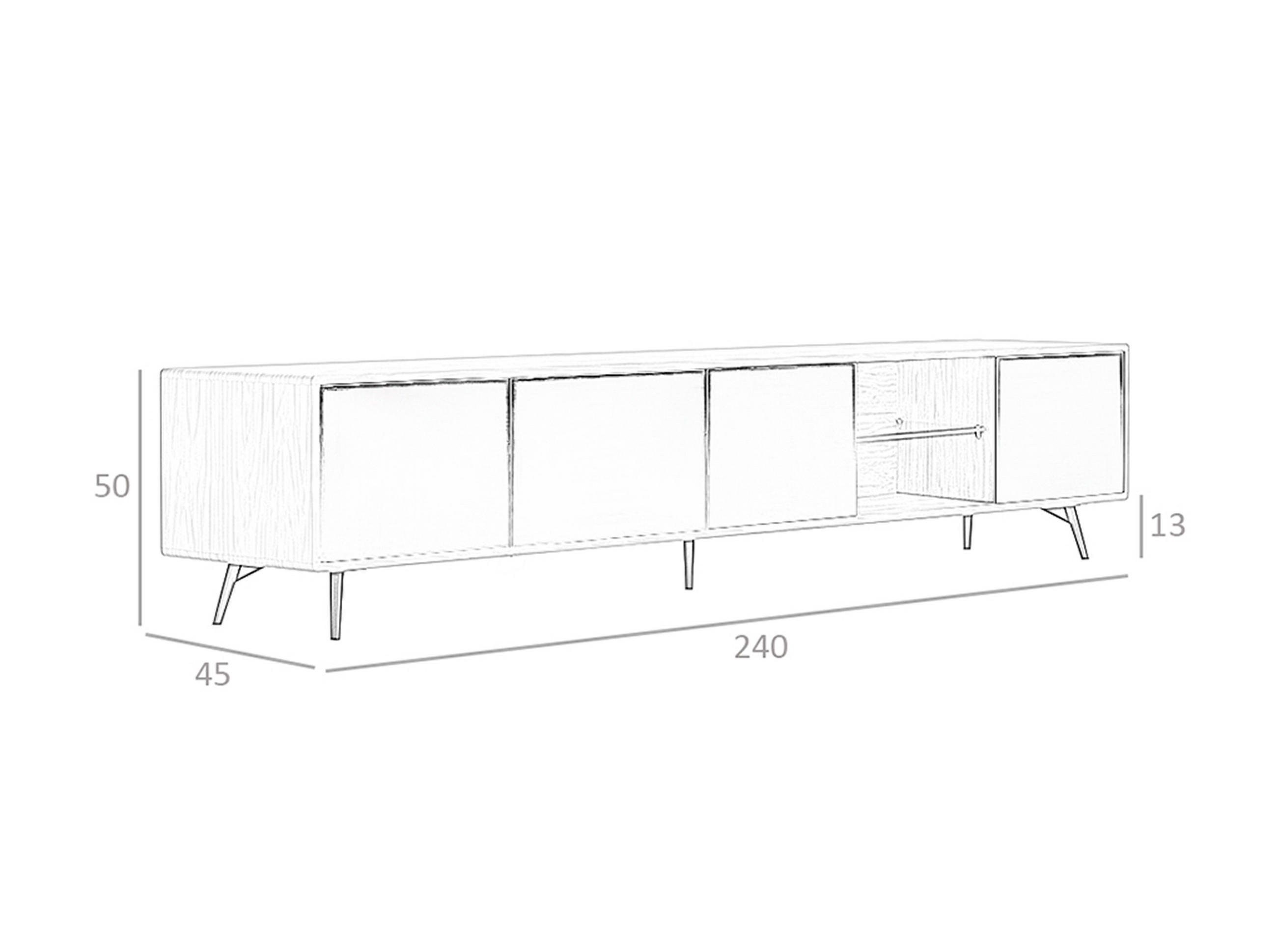 TV-ELEMENT Walnuss Schwarz 240/45/50 cm - Walnussfarben/Schwarz, Holz (240/50/45cm) - ANGEL CERDA