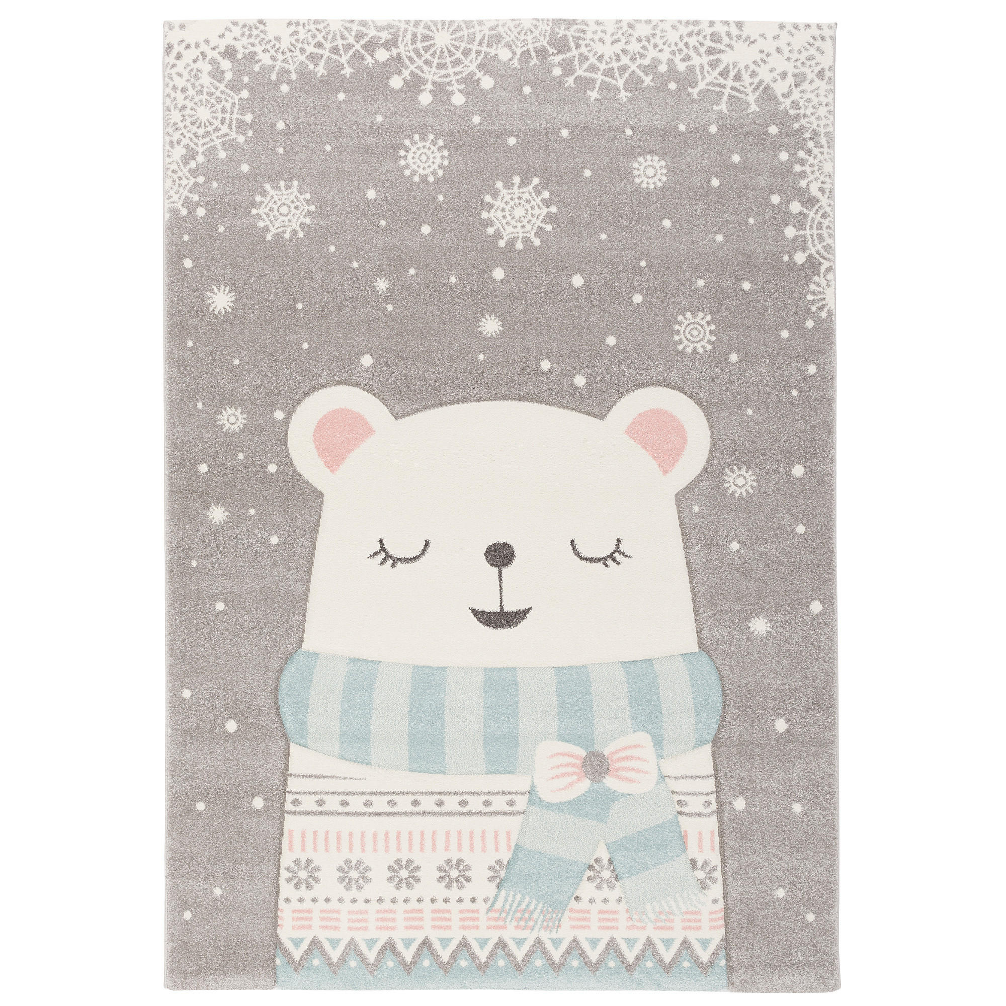 KINDER TEPPICH MAUI KIDS SCHNEE BÄR - Grau, Textil (200/290cm) - Pergamon