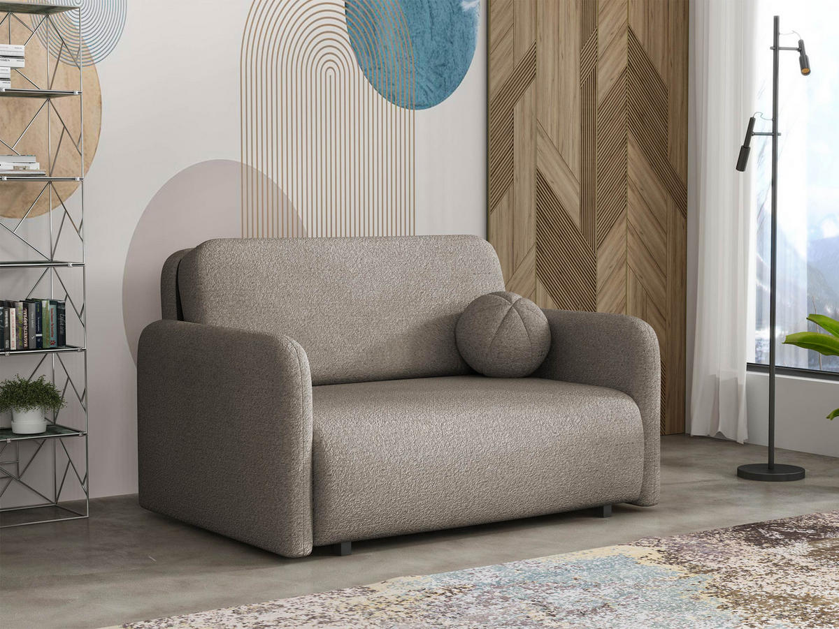 SCHLAFSOFA Viva Sun II - Hellbraun/Schwarz, Holz/Textil (130/85/103cm) - MIRJAN24