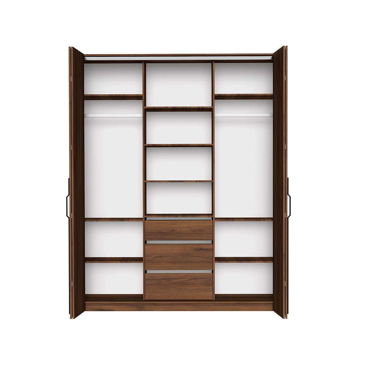 DREHTÜRENSCHRANK ANCONA 200/240/58cm 4-türig Braun - Braun, Holzwerkstoff (200/240/58cm) - MASSENO