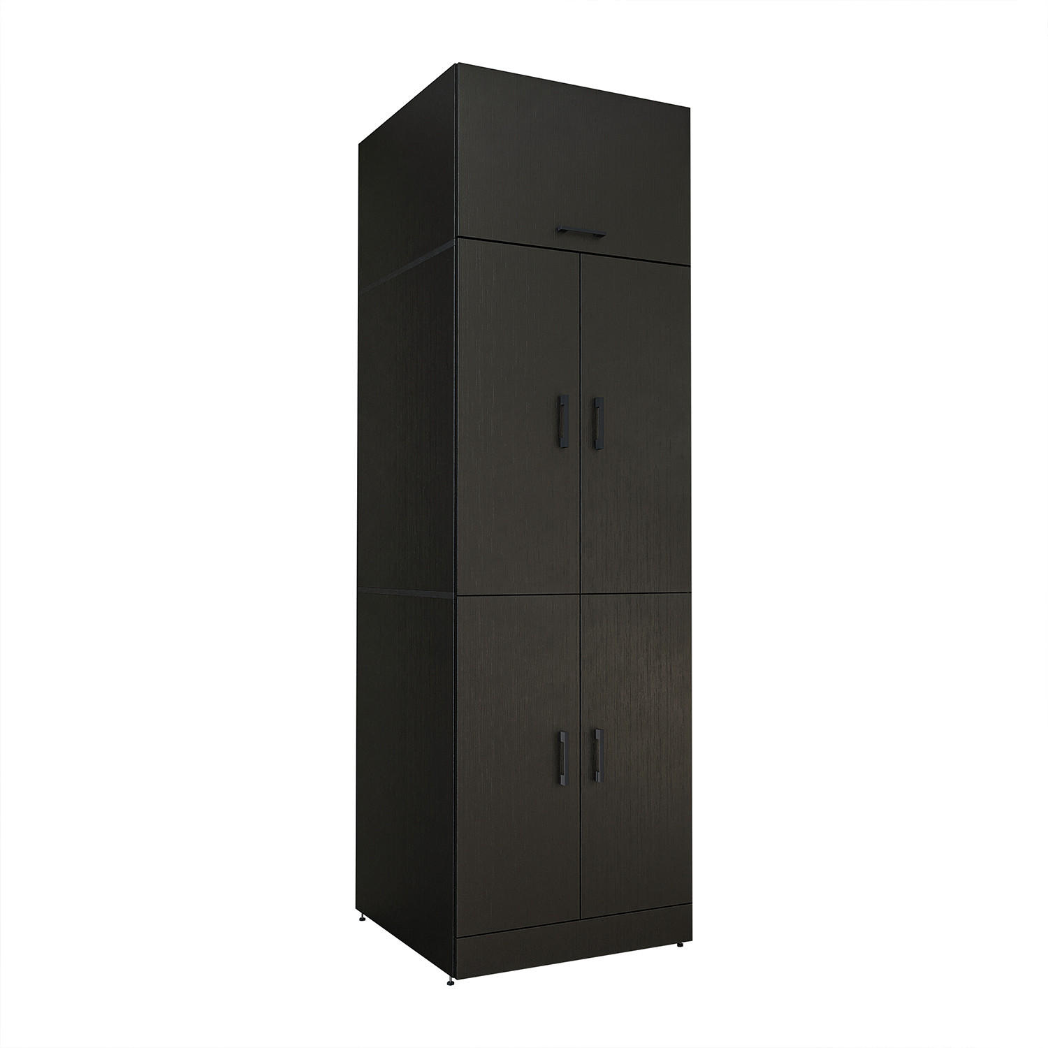 WASCHMASCHINENSCHRANK DORA-I 70cm Breit, 230cm Hoch - Schwarz, Holzwerkstoff (70/230/74cm)