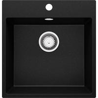SPÜLBECKEN Riga, 2-er set Schwarz Metallic 48/50 cm 1 Becken + Ablauf-Set ab 50er Unterschrank - Chromfarben/Schwarz Hochglanz, Kunststoff (48/20/50cm) - Primagran