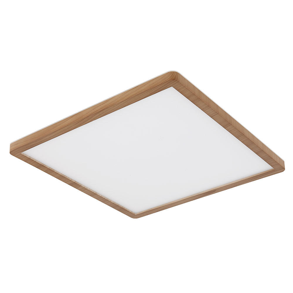 LED DECKENLEUCHTE Holzoptik Braun - Braun, Kunststoff (29.4/29.4/2.5cm) - Globo Lighting