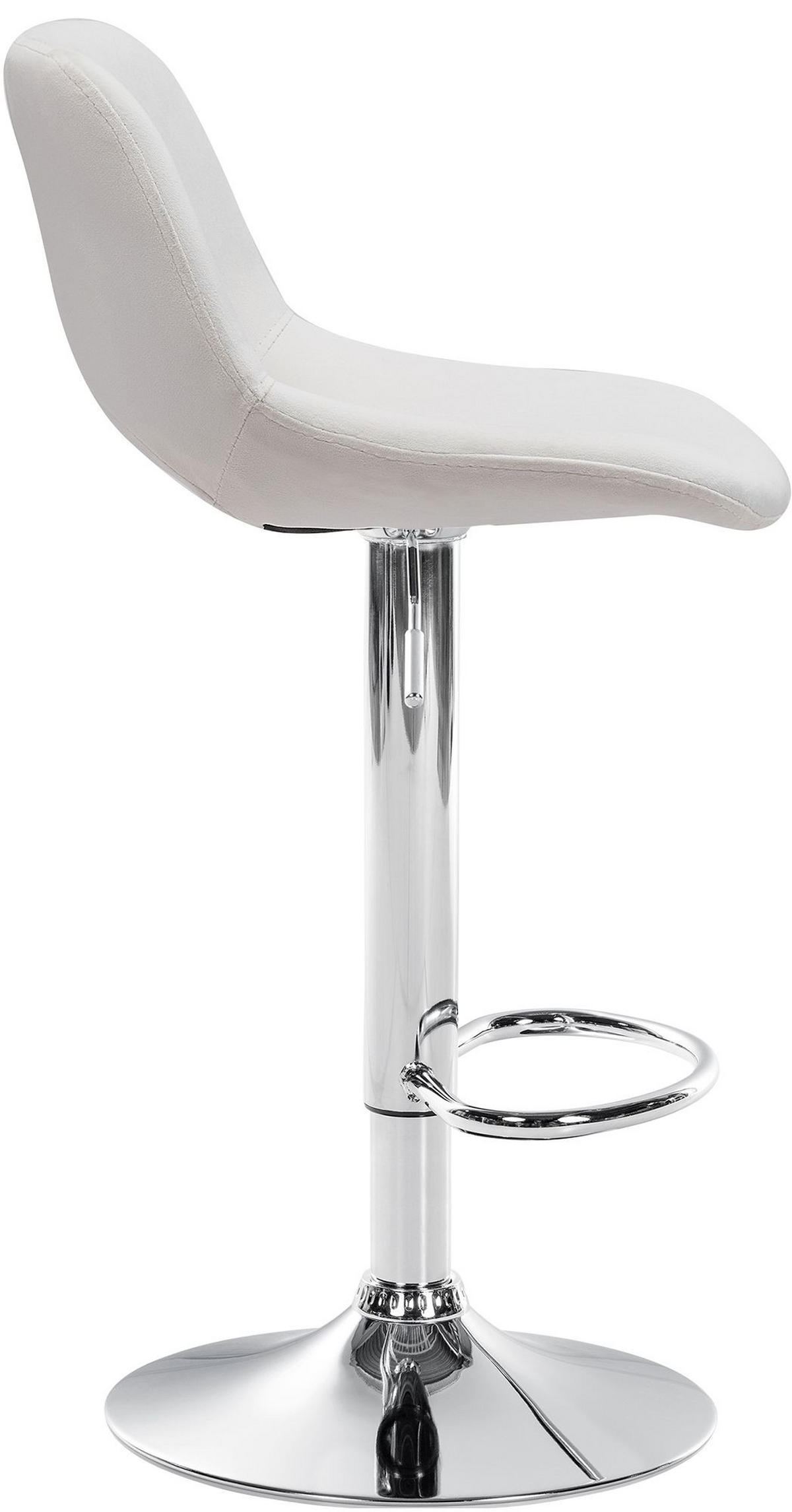BARHOCKER 2er Set Samt creme - Chromfarben/Creme, Textil/Metall (42/86/46cm) - CLP