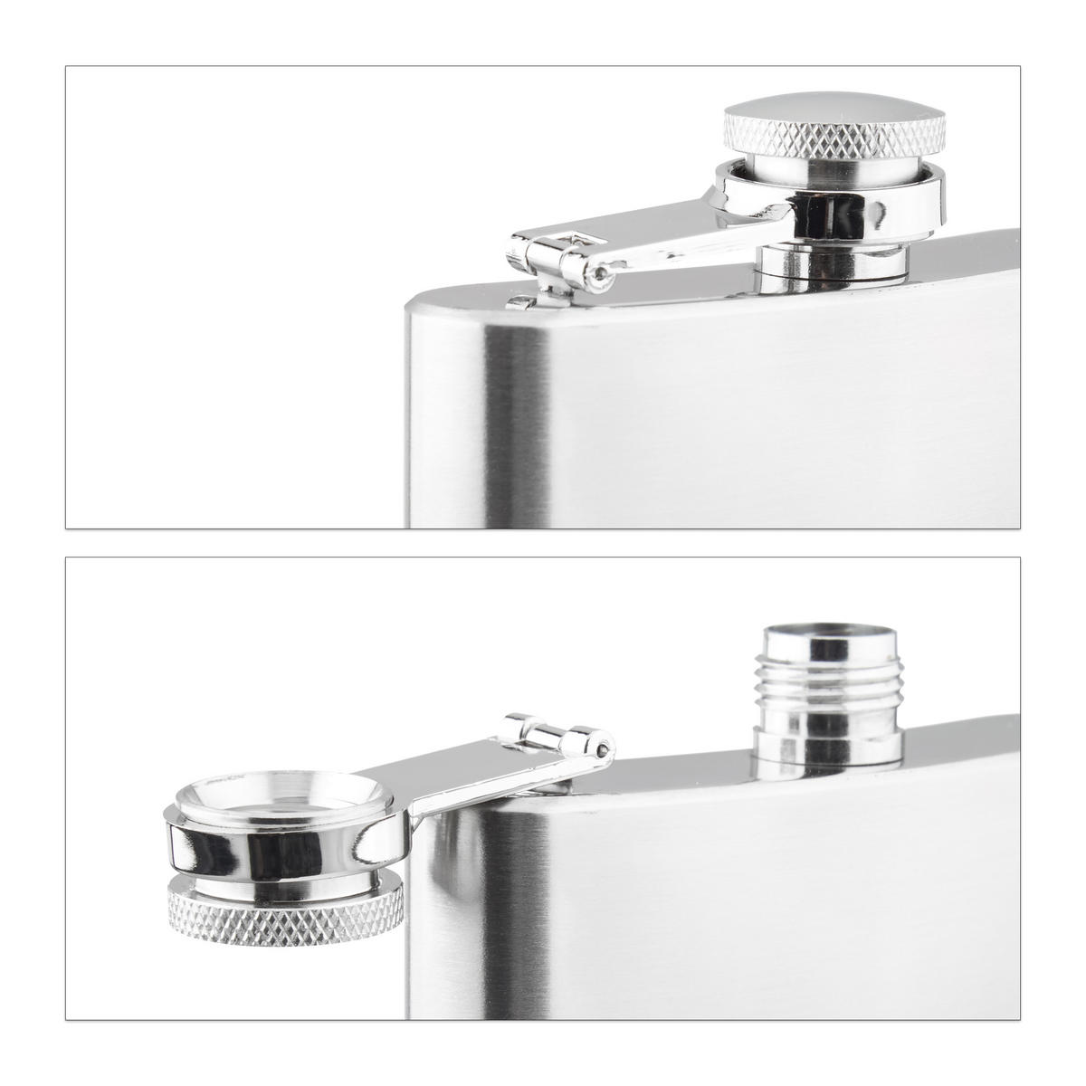 FLACHMANN Set - Silberfarben, Metall (10/13/2.5cm) - Relaxdays