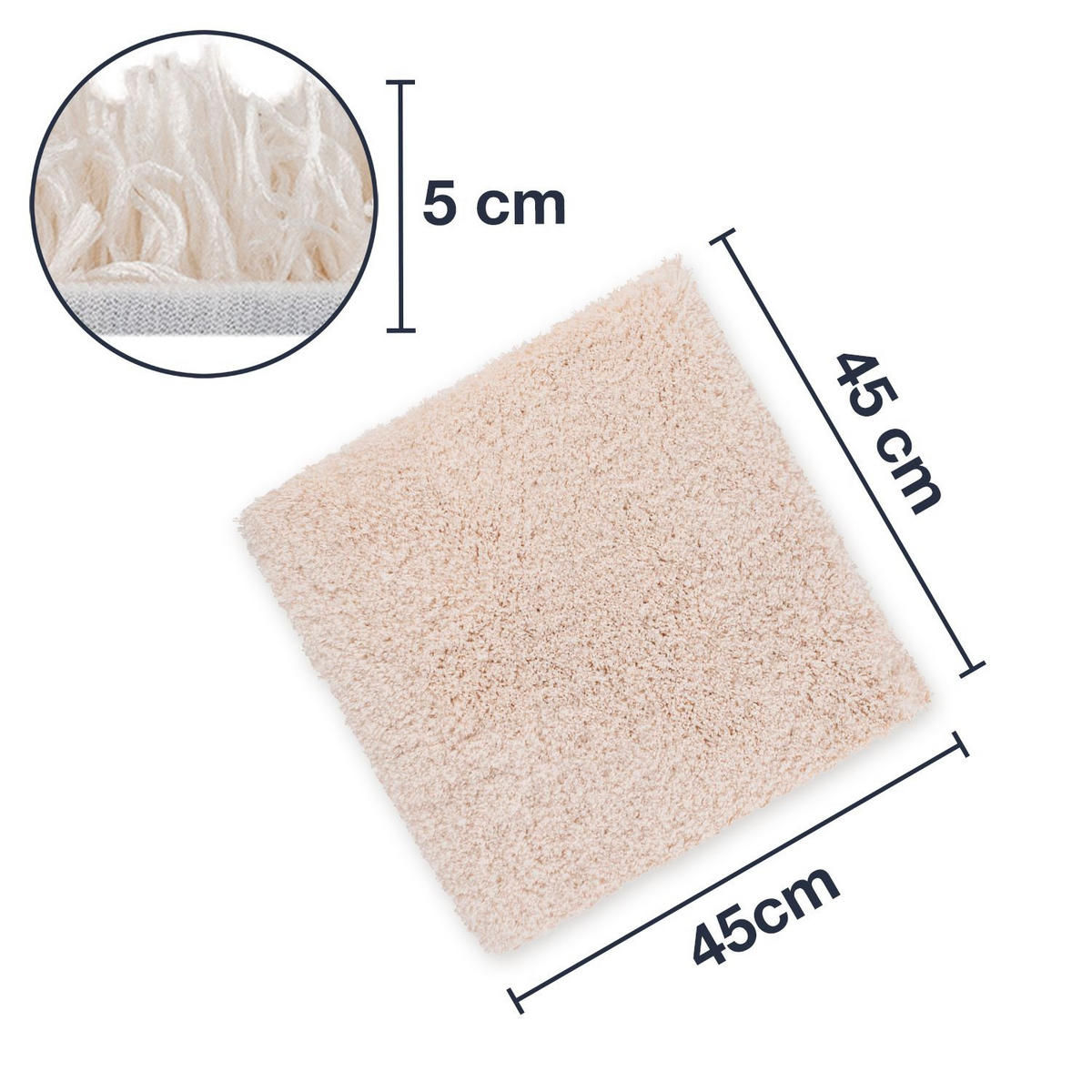 BADTEPPICH VIENNA - Creme, Textil (45/45cm) - WohnDirect