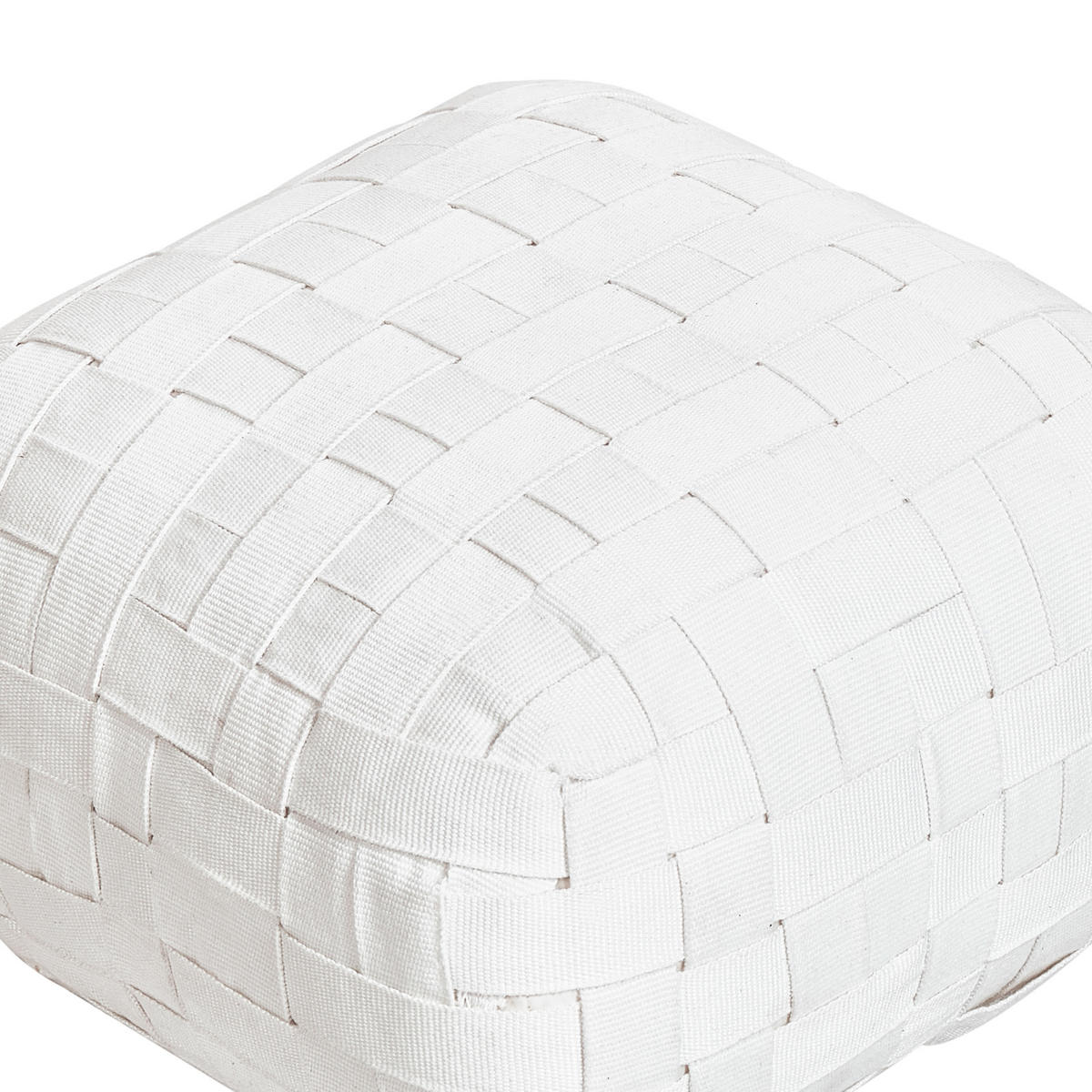 POUF Cremeweiß Bodla - Weiß, Kunststoff (50/30/50cm) - Beliani