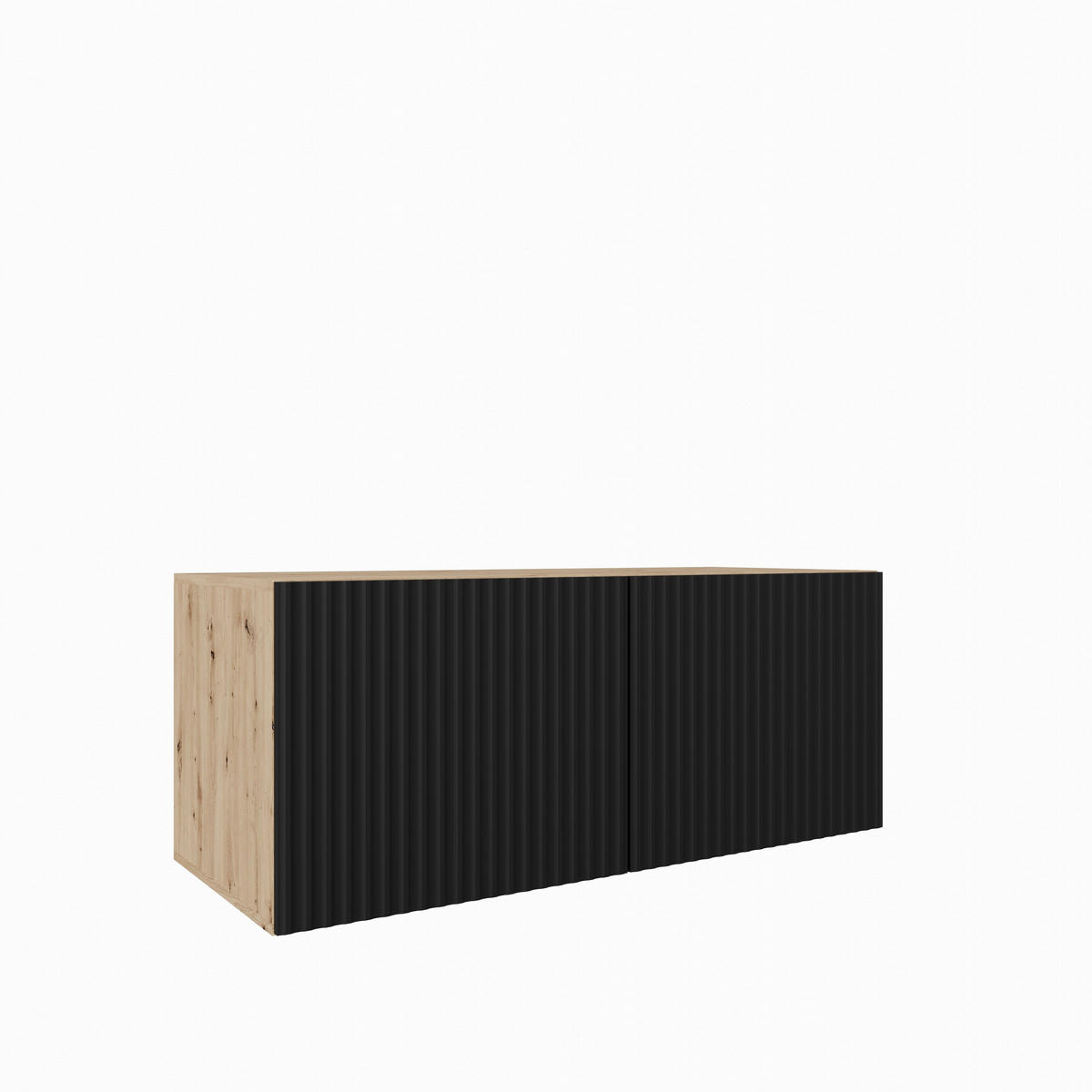 LOWBOARD VAREN 100/41/40 cm, Hängender TV-Schrank Eiche Artisan - Schwarz/Eiche Artisan, Holzwerkstoff (100/41/40cm) - MASSENO