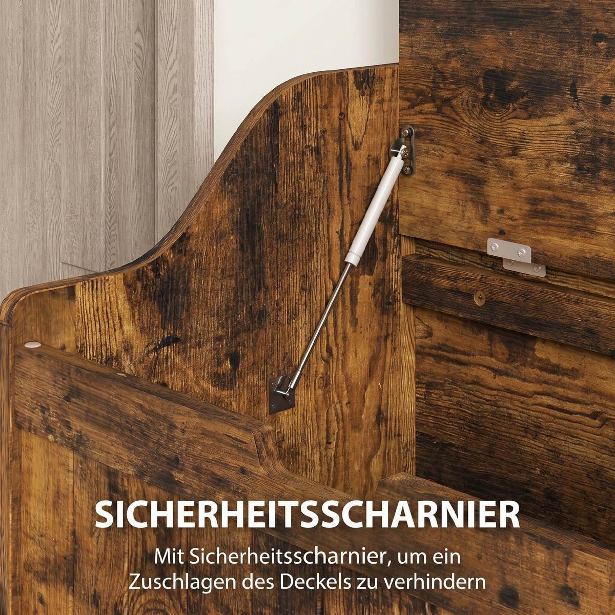 AUFBEWAHRUNGSTRUHE MDF Rustikal-Braun - Braun, Holzwerkstoff (38/56/56.5cm) - HOMCOM