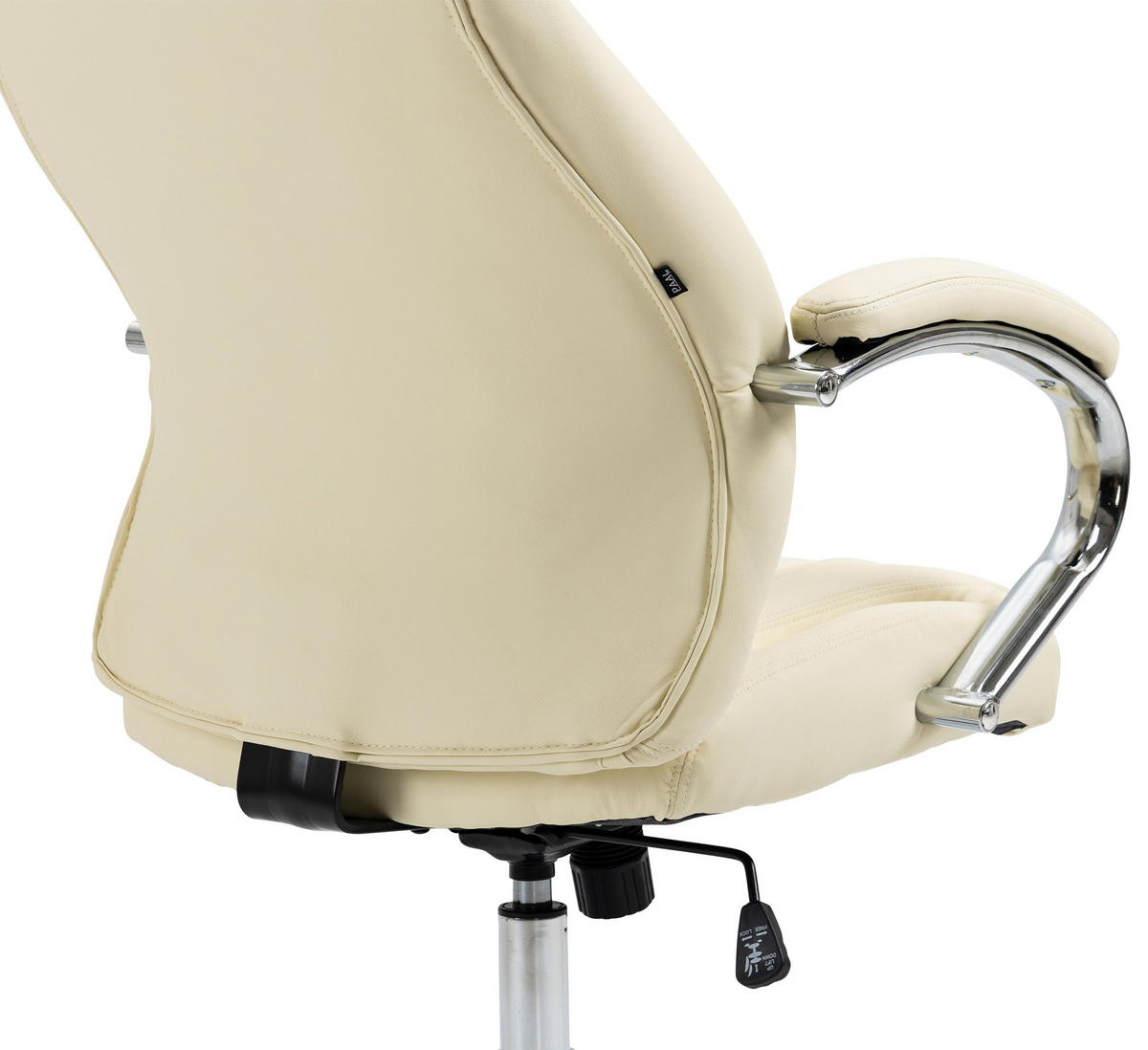 CHEFSESSEL Echtleder creme - Chromfarben/Creme, Leder/Metall (73/120/76cm) - CLP