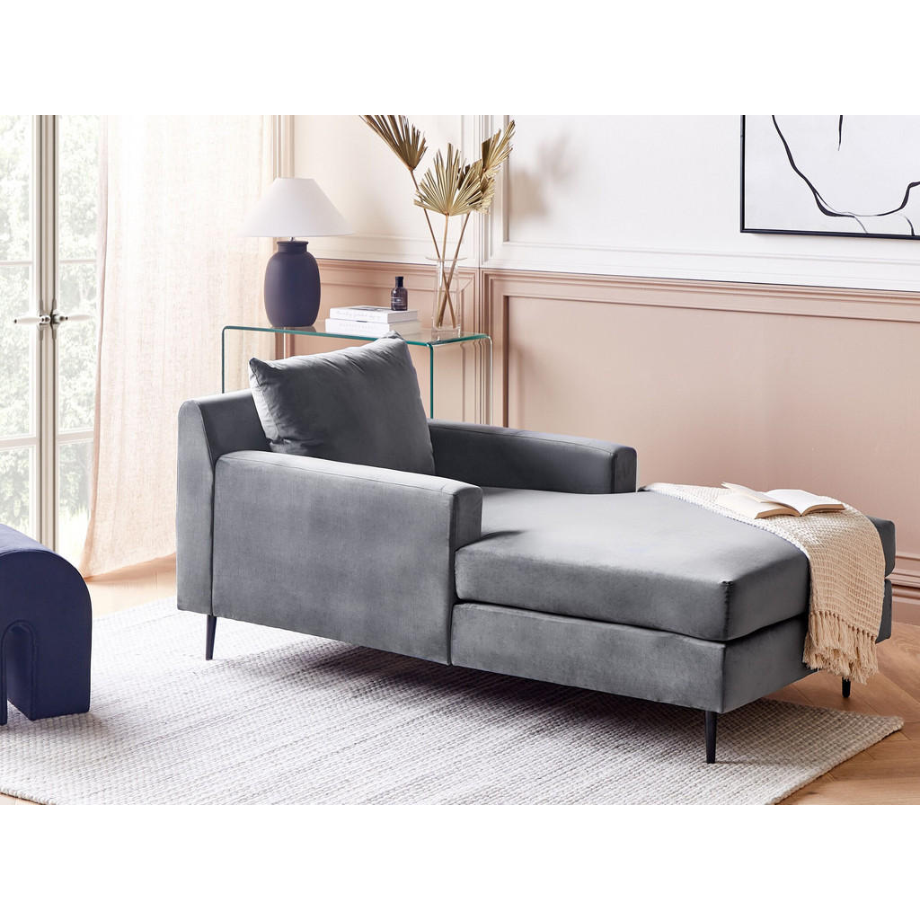Thumbnail - Beliani Chaiselongue, Schwarz, Grau, Textil, 88x73x165 cm, Wohnzimmer, Sessel, Relaxliegen