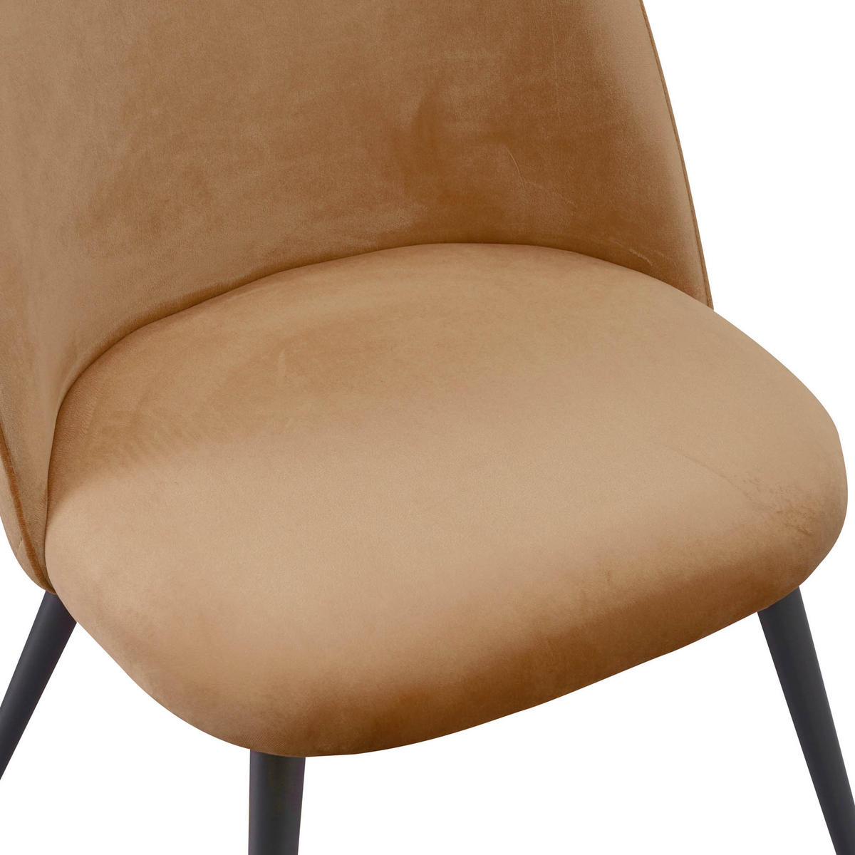 STUHL CAPO Samtbezug Metallbeine 4er Set Braun - Braun, Textil/Metall (53/84/44cm) - Albatros