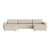 WOHNLANDSCHAFT Lummo U mit Schlaffunktion, Beige - Beige, Textil (386/70/185cm) - Fedve