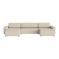 WOHNLANDSCHAFT Lummo U mit Schlaffunktion, Beige - Beige, Textil (386/70/185cm) - Fedve
