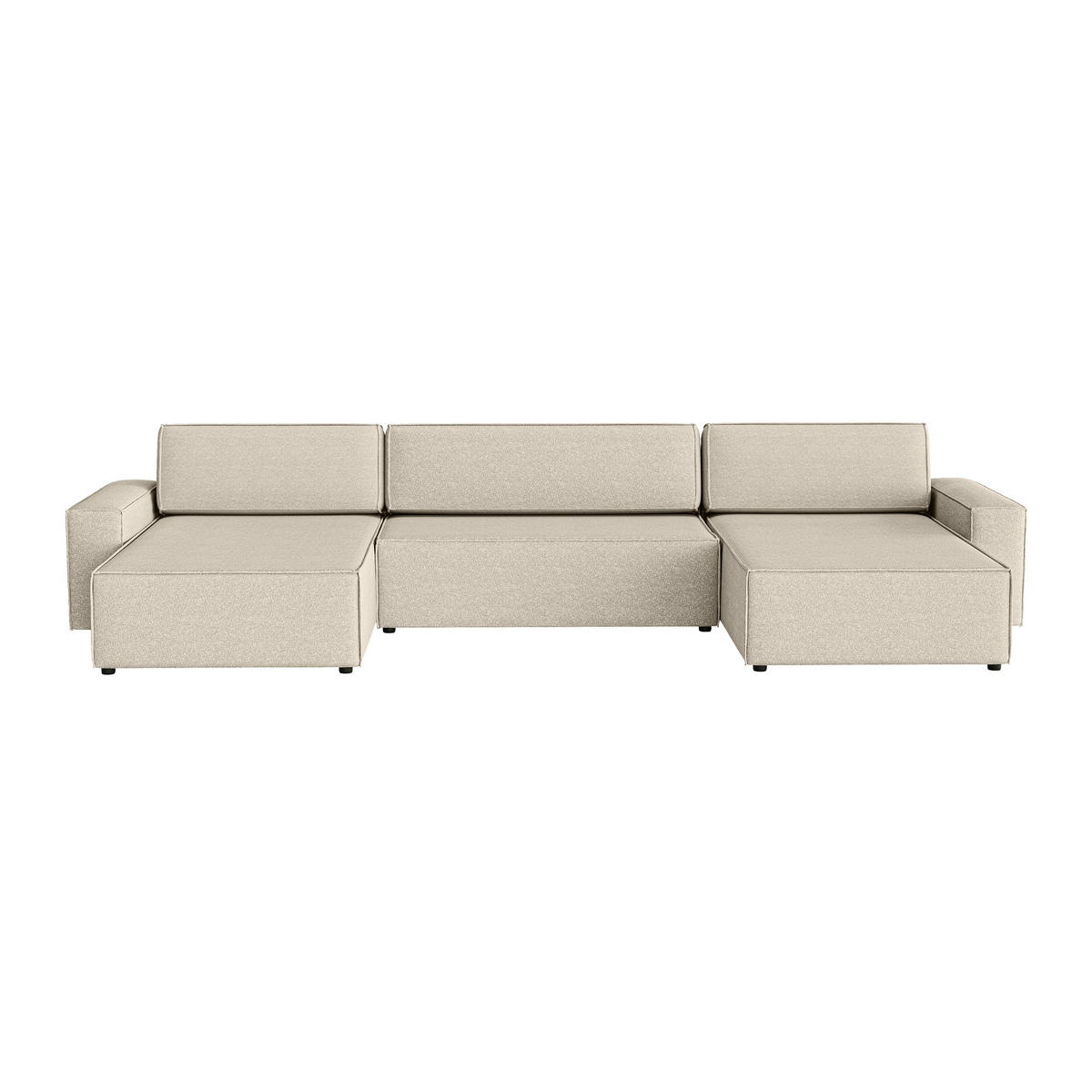 WOHNLANDSCHAFT Lummo U mit Schlaffunktion, Beige - Beige, Textil (386/70/185cm) - Fedve